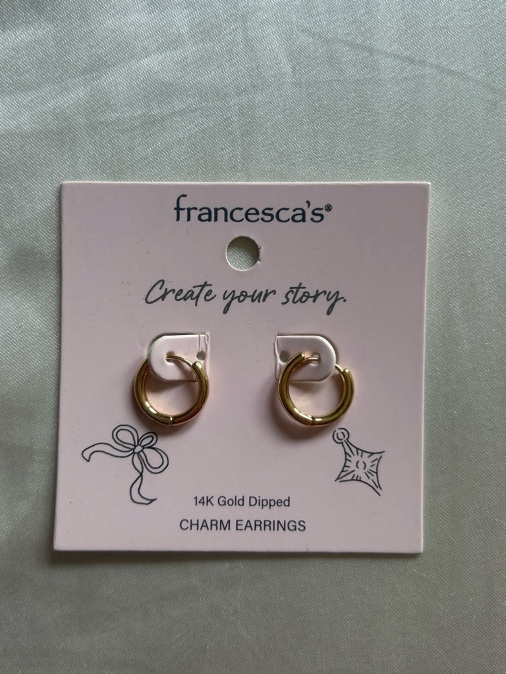 Francesca's Collections Gold Dipped Mini Hoop Charm Earrings